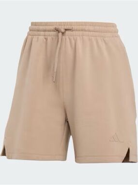 adidas Warm-Up Shirts Beige Athletic Drawstring Shorts